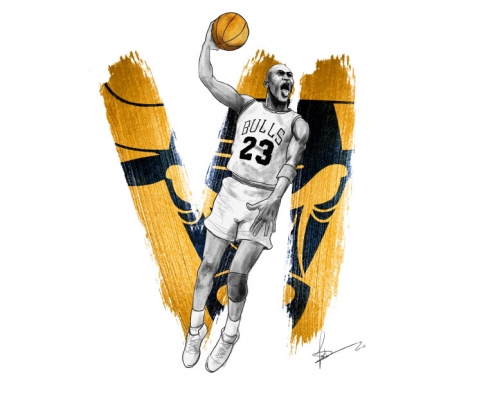 Tableau digital painting Michael Jordan